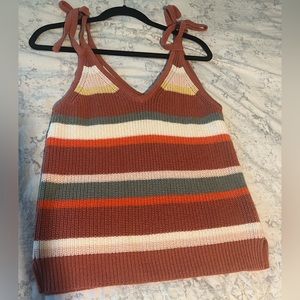 Madewell Striped Grandfield Tie-Strap Sweater Tank